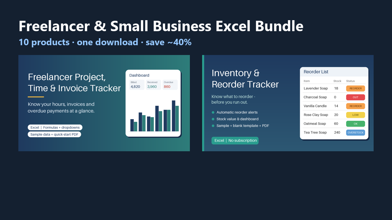 Freelancer & Small Business Excel Bundle