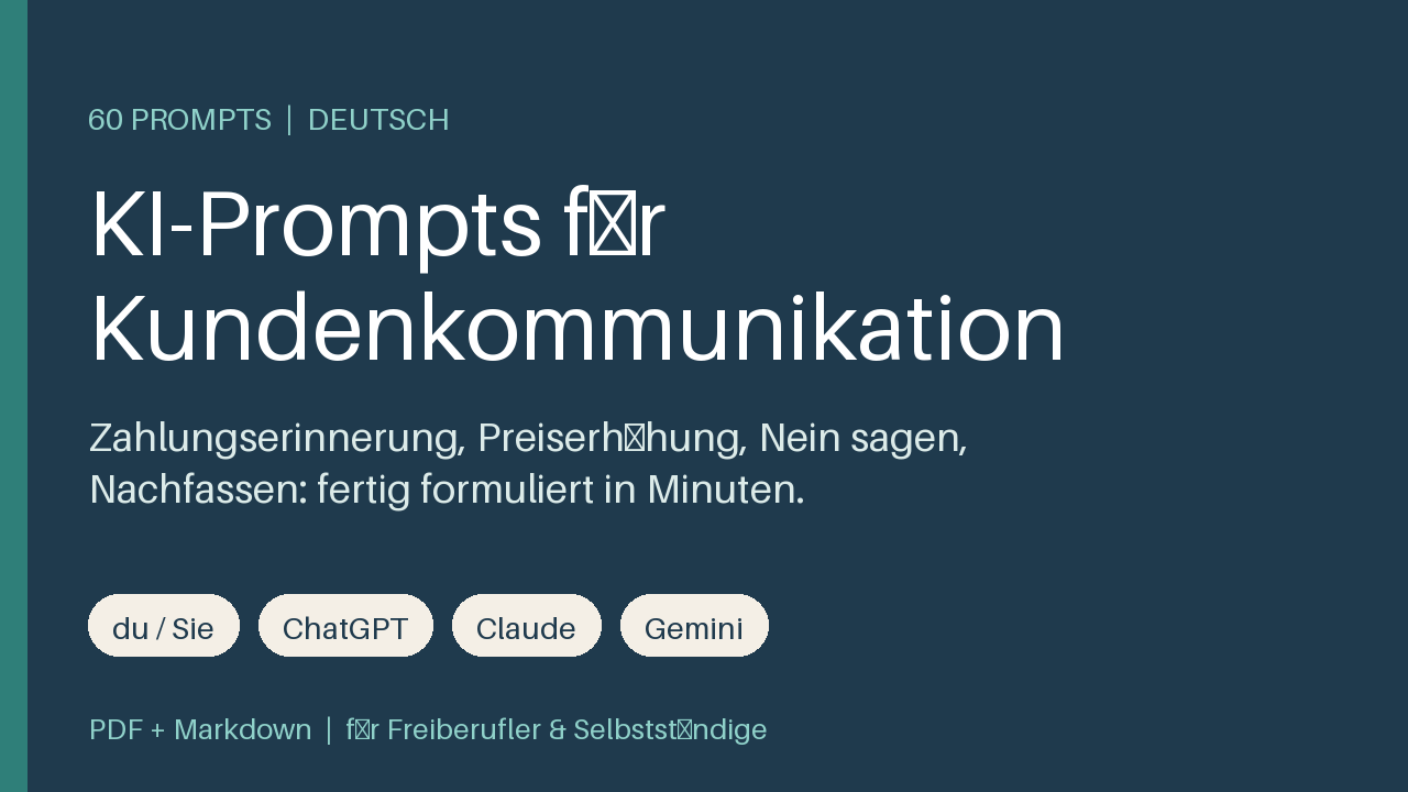 KI-Prompts für Kundenkommunikation (60 Prompts, Deutsch)