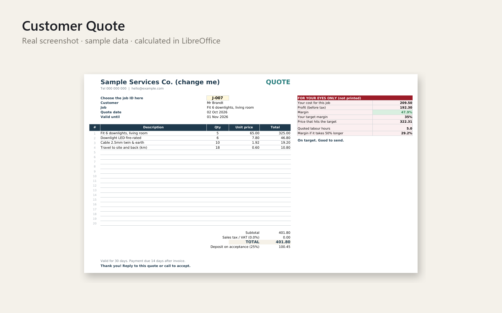 Customer Quote
